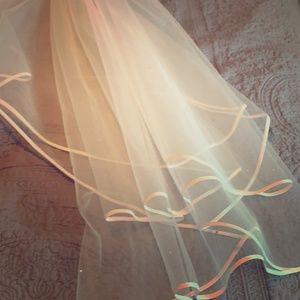Ivory 2 tier fingertip veil
